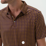 Burlebo Performance Polo- Louisiana Purple and Yellow