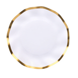Everyday White Wavy Salad Plate