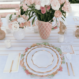 Everyday White Wavy Salad Plate