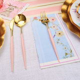 Blush & Gold Bella Assorted Plastic Cutlery/24pc, Service for 9