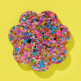 Happy Confetti Scalloped Coaster