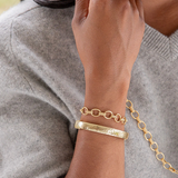 Cleopatra Small Link Bracelet in Hammered Gold