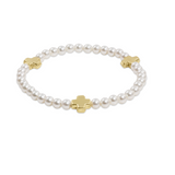 Enewton Signature Cross 4mm Pearl Bracelet - Gold