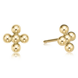 Enewton Signature Cross Beaded Gold Stud