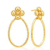 Berry Clover Teardrop  Earrings - Gold