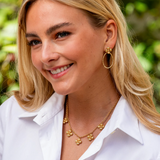 Berry Clover Teardrop  Earrings - Gold