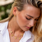 Berry Clover Teardrop  Earrings - Gold