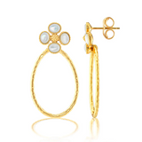 Berry Clover Teardrop Earrings, MOP