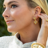 Berry Clover Convertible Duo Earrings, MOP