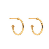 Love Hoop Earrings with Heart Charm Gold