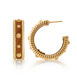 Berry Medium Hoop Earrings, Teak