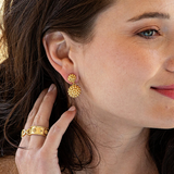 Berry Double Drop Earrings in Gold