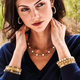 Berry Gem Petite Hinged Bangle, Blue Lab