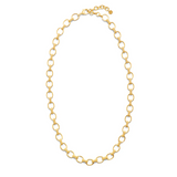 Cleopatra Small Link Necklace in Hammered Gold