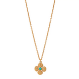 Berry Clover Double Sided Charm Necklace, Turquoise