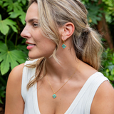 Berry Clover Double Sided Charm Necklace, Turquoise