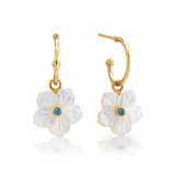 Mermaid Garden Hoops with Flower Charm - MOP