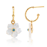 Mermaid Garden Hoops with Flower Charm - MOP