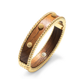 Berry Small Hinged Cuff in Teak