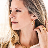 Cleopatra Classic Medium Hoop Earrings, Gold
