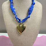 Scarf Bandana Necklace with Heart Charm