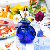 Hibiscus Glass Cobalt Bud Vase