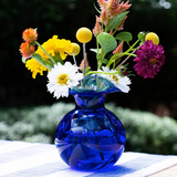 Hibiscus Glass Cobalt Bud Vase