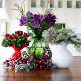 Hibiscus Glass White Bud Vase