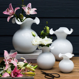 Hibiscus Glass White Bud Vase