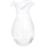 Hibiscus Glass Clear Small Fluted Vase