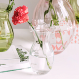 Hibiscus Glass Clear Small Fluted Vase