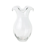 Hibiscus Glass Clear Medium Fluted Vase