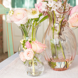 Hibiscus Glass Clear Medium Fluted Vase