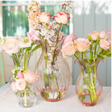 Hibiscus Glass Clear Medium Fluted Vase