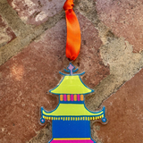 Blue/Lime Pagoda Ornament
