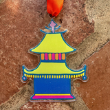 Blue/Lime Pagoda Ornament