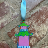 Pink/Green Pagoda Ornament