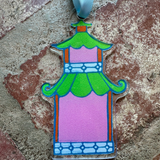 Pink/Green Pagoda Ornament