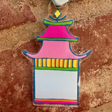 Pink/Light Blue Pagoda Ornament