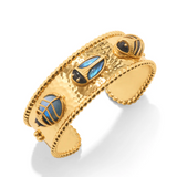 Scarab Family Cuff - Blue Labradorite/Black Agate