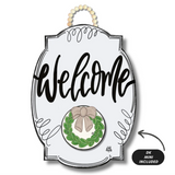 White Bloom with room for a mini - Welcome Door Hanger