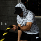 Short Sleeve Performance Hoodie- White Camo