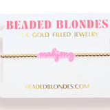 Mahjong Pink Bracelet on Gold