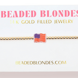 American Flag Bracelet on Gold