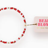 Crimson Red and White Sprinkle Bracelet