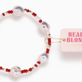 Crimson Red and White Sadie Sprinkle Bracelet