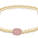 Admire Gem 3mm Gold Bracelet - Pink Opal
