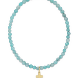 Classic Amazonite 3mm Bracelet - Signature Cross Gold