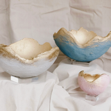 The Callie Cement Bowl (French Blue/Gold)