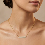 Gold Set the Bar Pendant Necklace